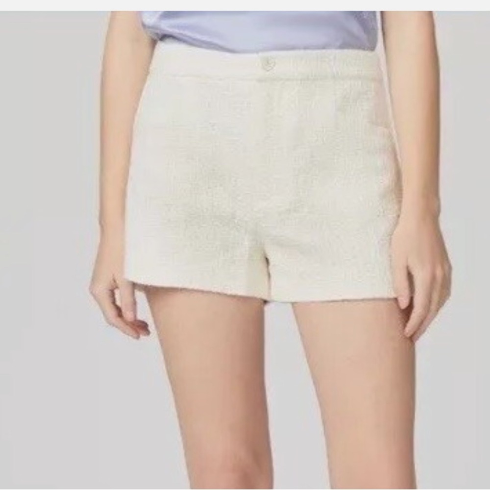 Paige Women's Cream Patrizia Tweed Shorts